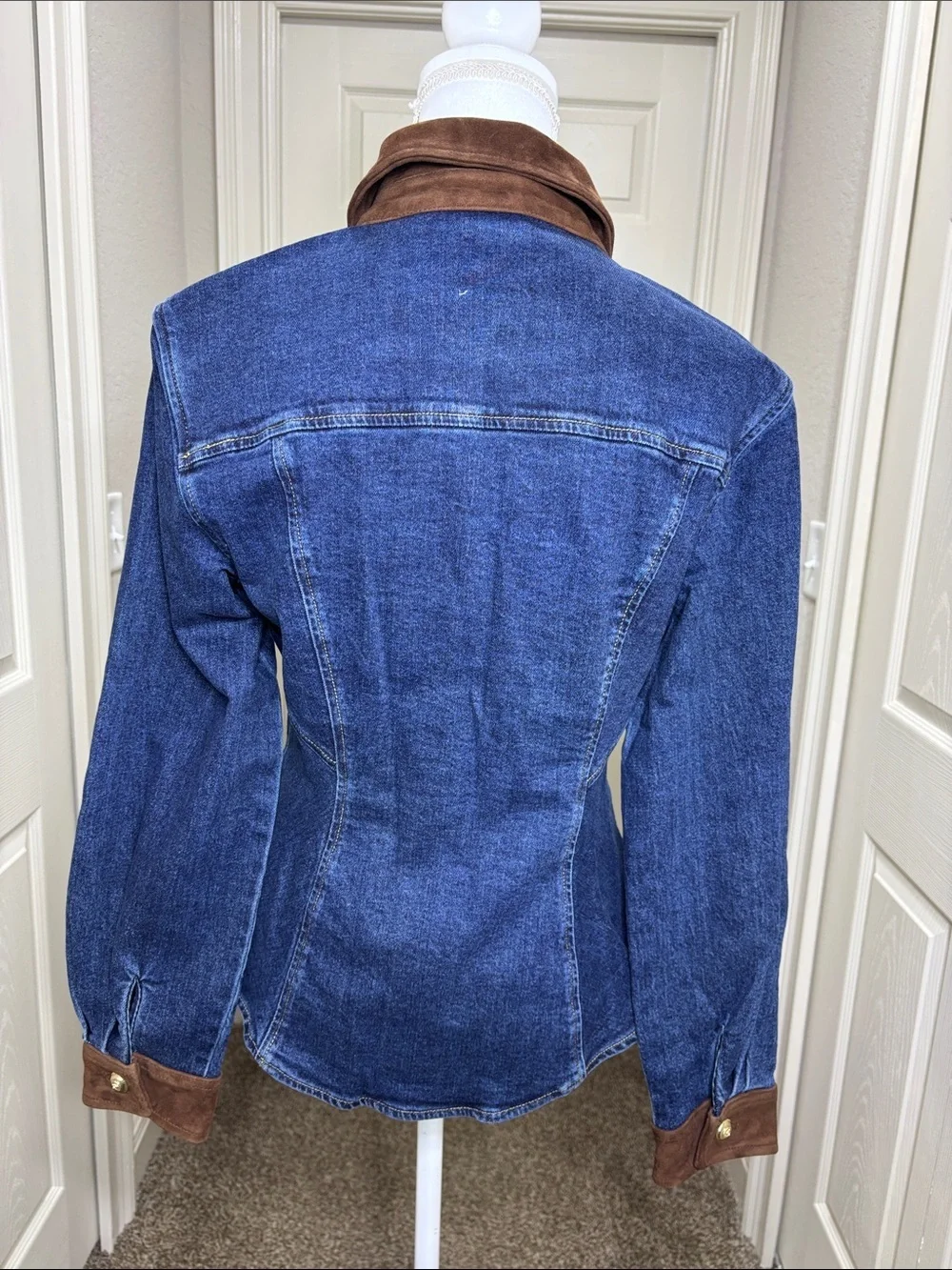 Cinq a Sept Suede Combo Autumn Denim Shirt Jacket NWT